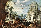 Roelandt Jacobsz Savery Canvas Paintings - Landscapes with Wild Beasts
